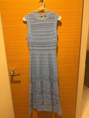 Maje Pale Blue Sleeveless Knit Maxi Dress. In stores now. Worn once.
